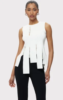 Separates|Tops-Hervé Léger THE NAOMI TOP ALABASTER