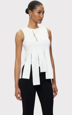 Separates|Tops-Hervé Léger THE NAOMI TOP ALABASTER