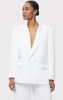 Separates|Jackets-Hervé Léger THE PIM BLAZER ALABASTER