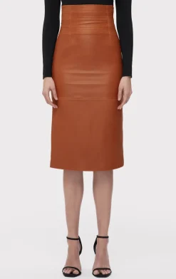 Separates|Bottoms-Hervé Léger THE PIPER SKIRT CARAMEL