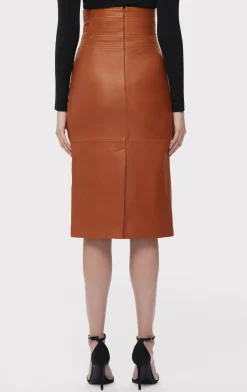 Separates|Bottoms-Hervé Léger THE PIPER SKIRT CARAMEL