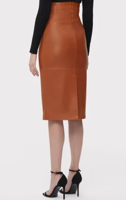 Separates|Bottoms-Hervé Léger THE PIPER SKIRT CARAMEL