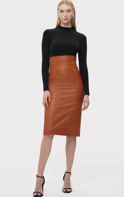 Separates|Bottoms-Hervé Léger THE PIPER SKIRT CARAMEL