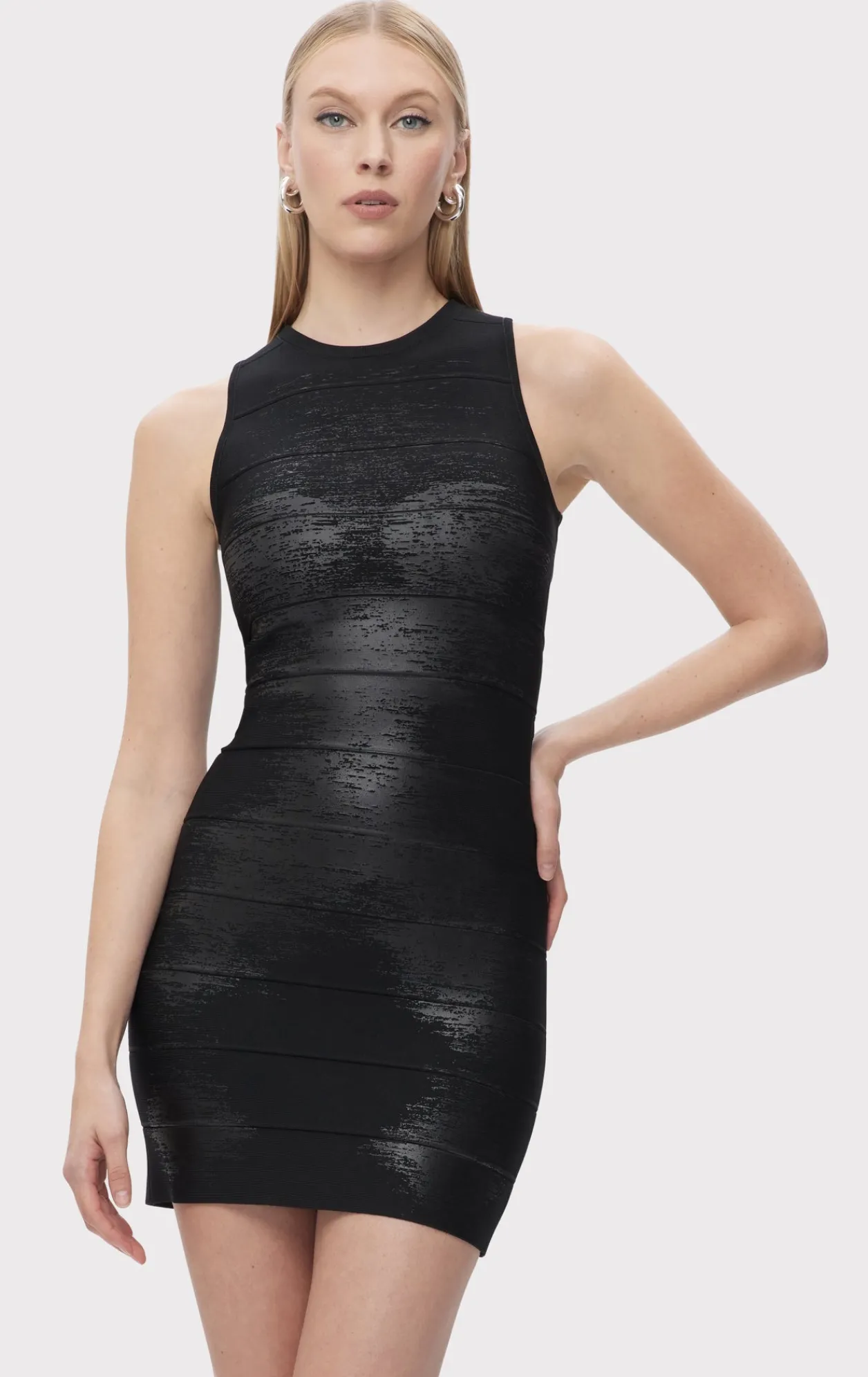 Dresses-Hervé Léger THE QUINN DRESS BLACK FOIL