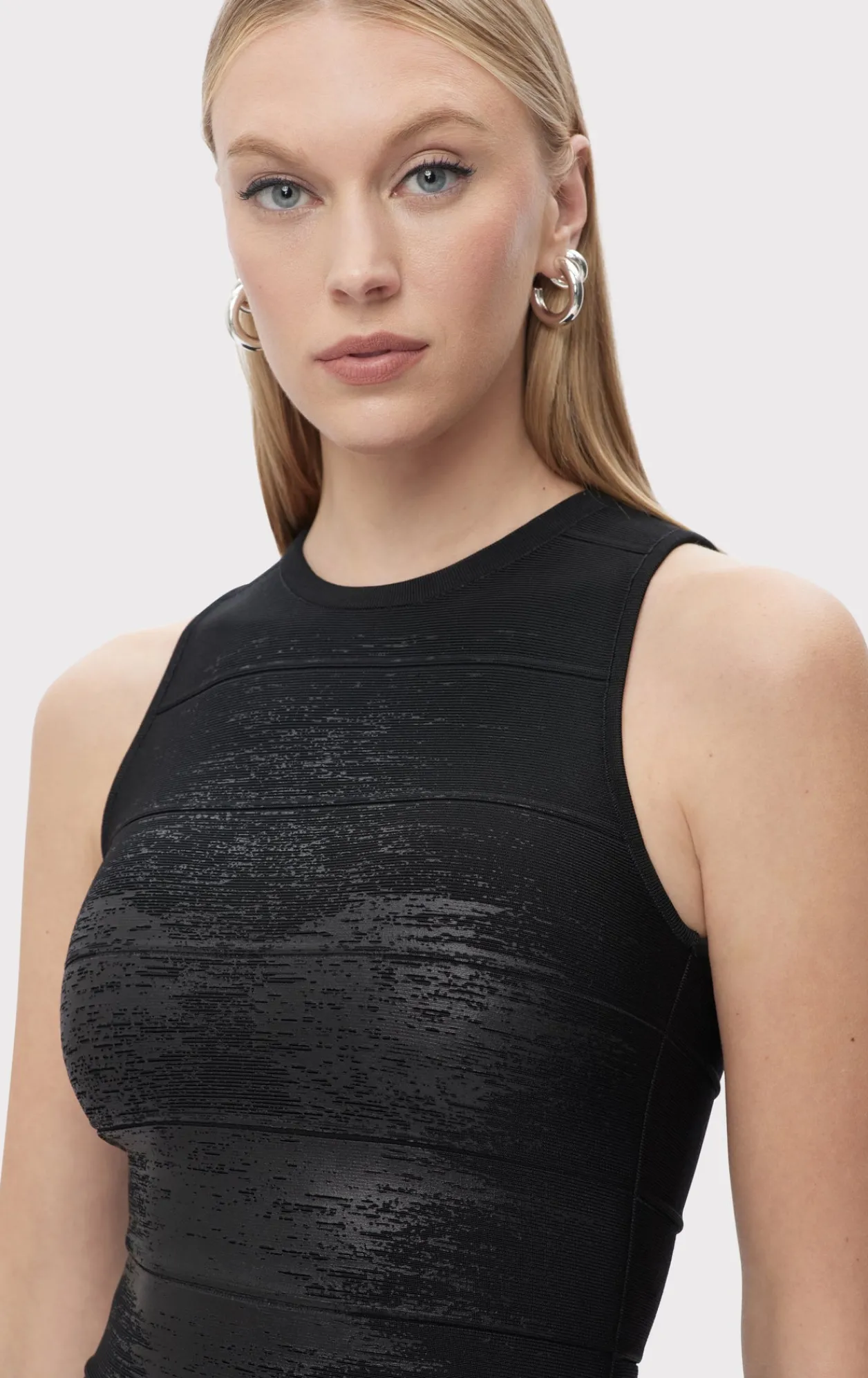 Dresses-Hervé Léger THE QUINN DRESS BLACK FOIL