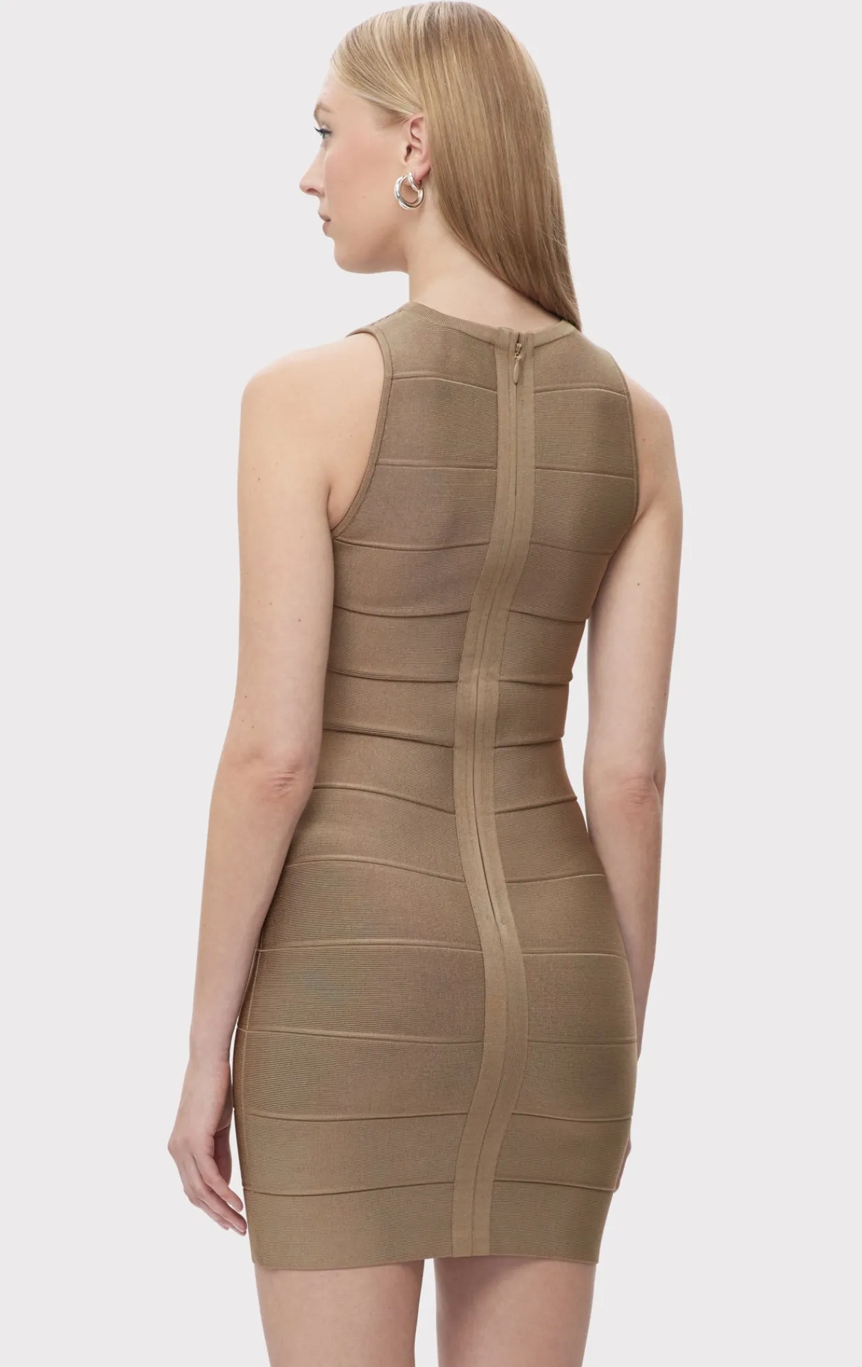 Dresses-Hervé Léger THE QUINN DRESS LATTE FOIL
