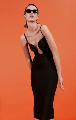 Dresses-Hervé Léger THE SALMA DRESS BLACK