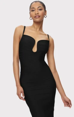 Dresses-Hervé Léger THE SALMA DRESS BLACK