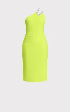 Dresses-Hervé Léger THE SKYLAR DRESS NEON GREEN