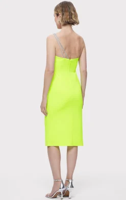 Dresses-Hervé Léger THE SKYLAR DRESS NEON GREEN