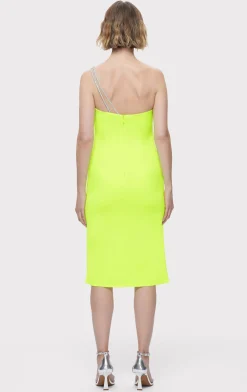 Dresses-Hervé Léger THE SKYLAR DRESS NEON GREEN