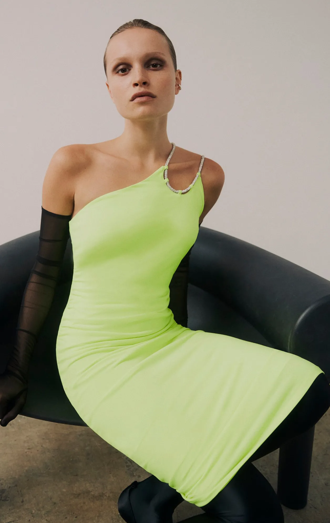 Dresses-Hervé Léger THE SKYLAR DRESS NEON GREEN