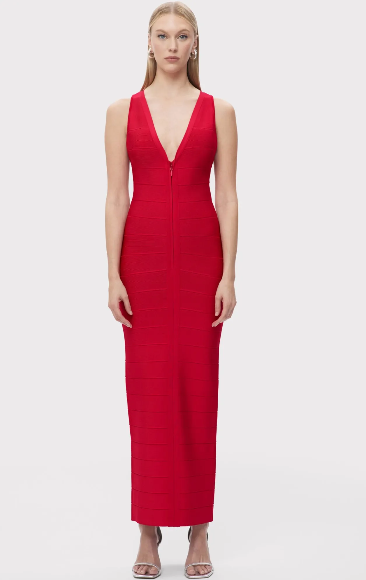 Dresses|Gowns-Hervé Léger THE SOL GOWN RIO RED