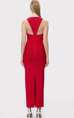 Dresses|Gowns-Hervé Léger THE SOL GOWN RIO RED