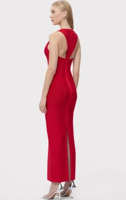 Dresses|Gowns-Hervé Léger THE SOL GOWN RIO RED
