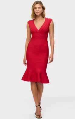 Dresses-Hervé Léger THE SOPHIE DRESS LIPSTICK RED