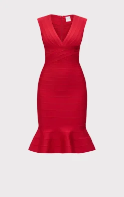 Dresses-Hervé Léger THE SOPHIE DRESS LIPSTICK RED