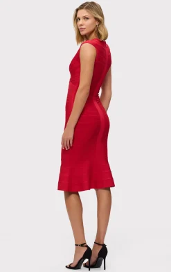 Dresses-Hervé Léger THE SOPHIE DRESS LIPSTICK RED