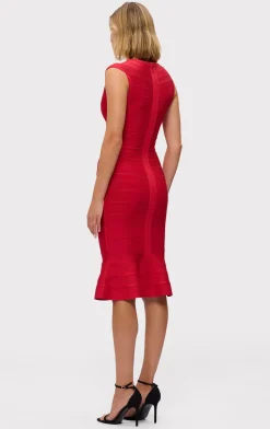 Dresses-Hervé Léger THE SOPHIE DRESS LIPSTICK RED