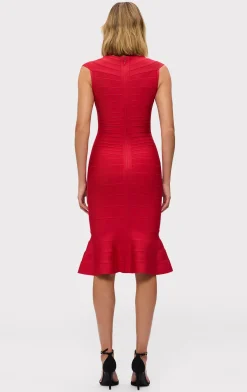Dresses-Hervé Léger THE SOPHIE DRESS LIPSTICK RED