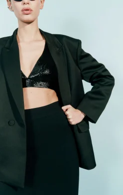 Separates|Tops-Hervé Léger THE TERI TOP BLACK