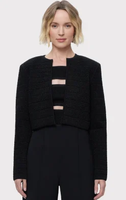 Separates|Jackets-Hervé Léger THE VICTORIA JACKET METALLIC BLACK