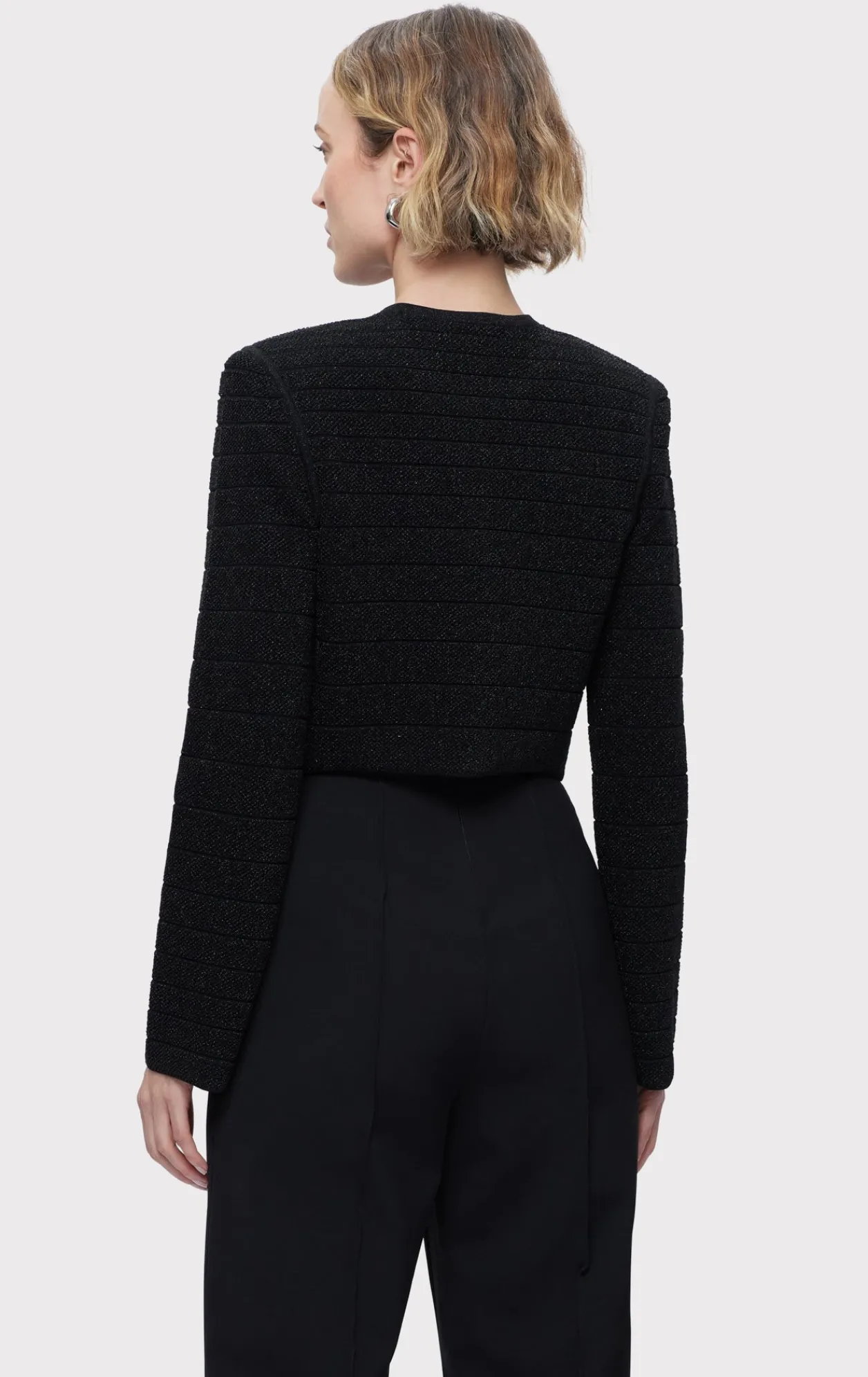 Separates|Jackets-Hervé Léger THE VICTORIA JACKET METALLIC BLACK