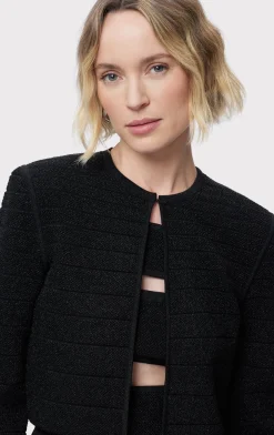 Separates|Jackets-Hervé Léger THE VICTORIA JACKET METALLIC BLACK