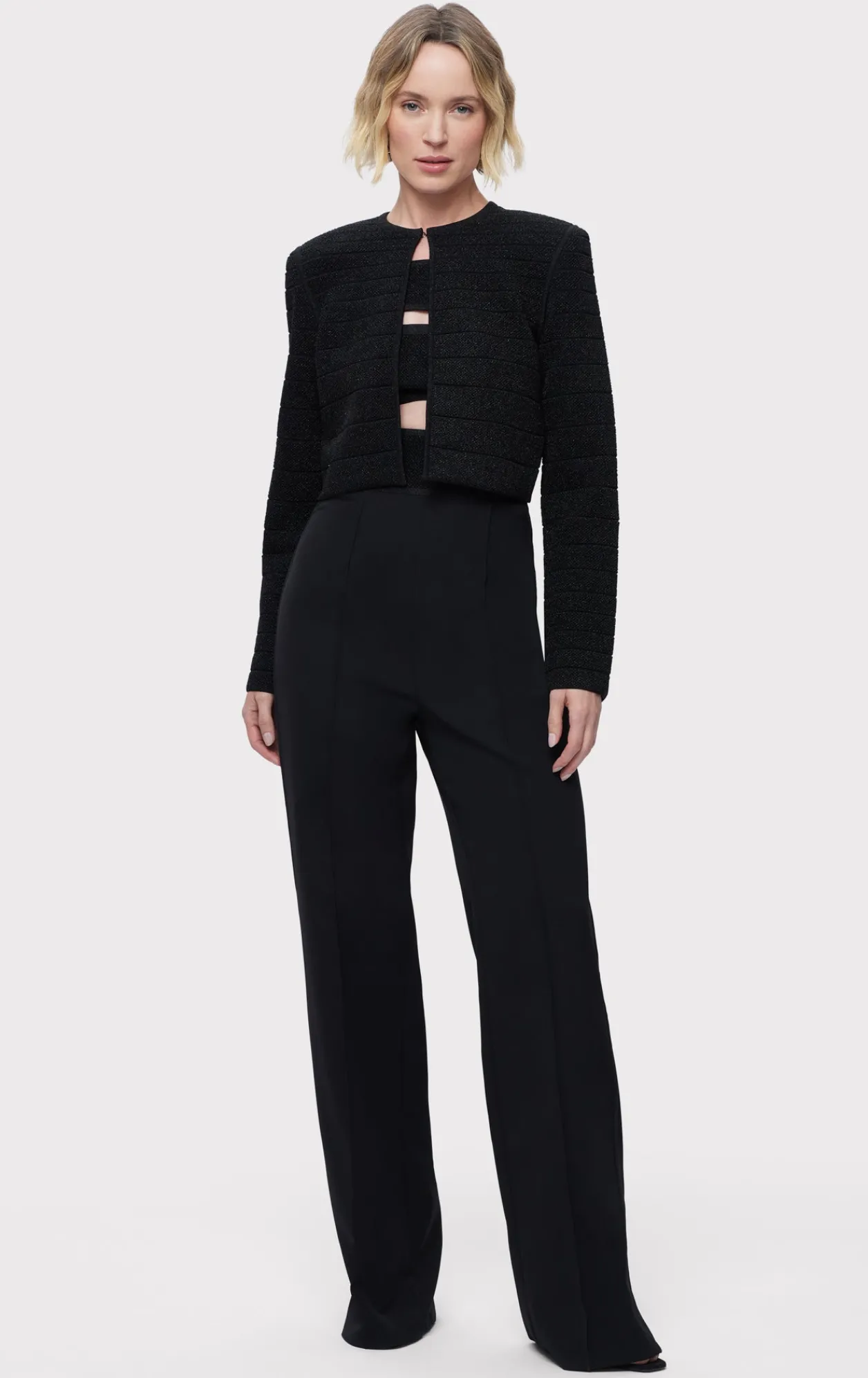 Separates|Jackets-Hervé Léger THE VICTORIA JACKET METALLIC BLACK