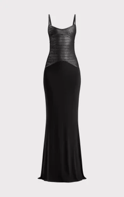 Dresses|Gowns-Hervé Léger THE VIOLET GOWN BLACK FOIL