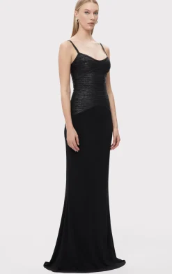 Dresses|Gowns-Hervé Léger THE VIOLET GOWN BLACK FOIL