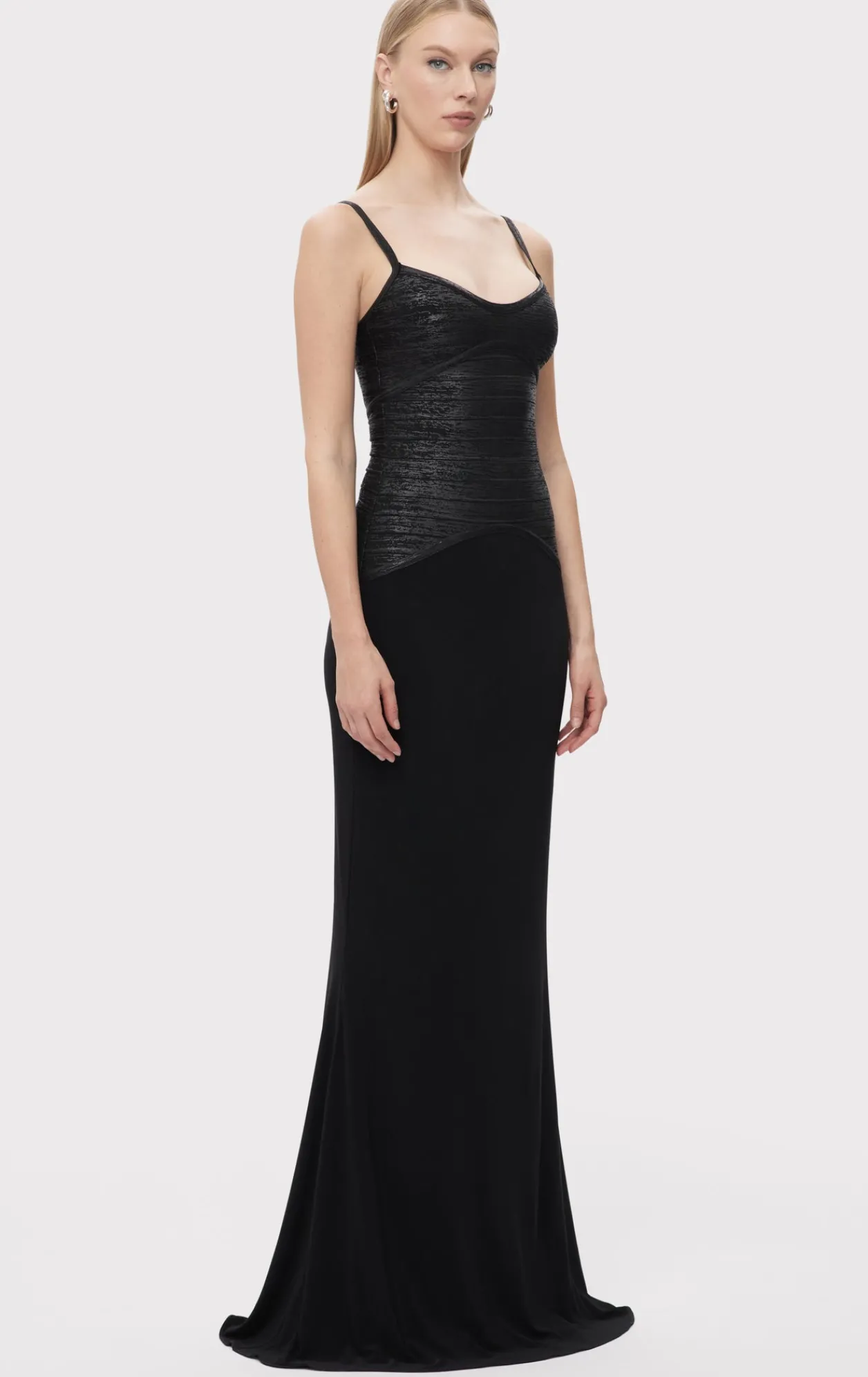 Dresses|Gowns-Hervé Léger THE VIOLET GOWN BLACK FOIL
