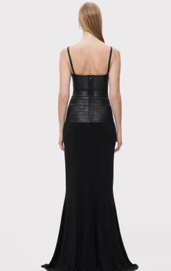 Dresses|Gowns-Hervé Léger THE VIOLET GOWN BLACK FOIL