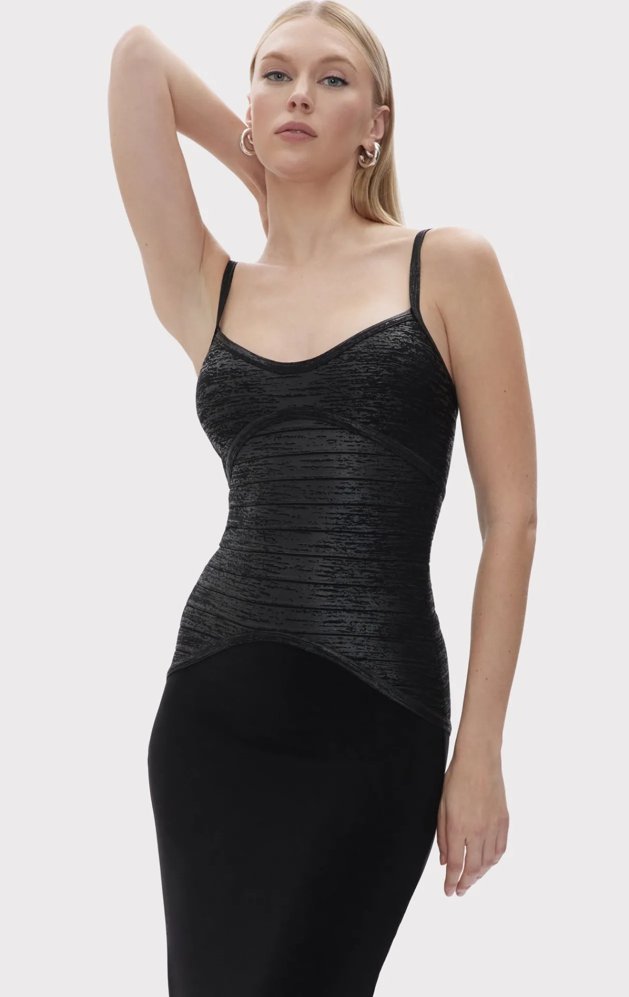 Dresses|Gowns-Hervé Léger THE VIOLET GOWN BLACK FOIL
