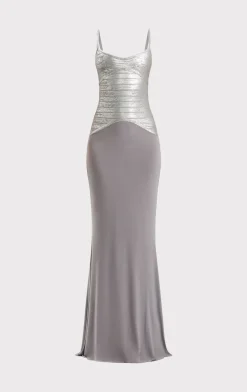 Dresses|Gowns-Hervé Léger THE VIOLET GOWN STEEL FOIL