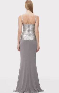 Dresses|Gowns-Hervé Léger THE VIOLET GOWN STEEL FOIL