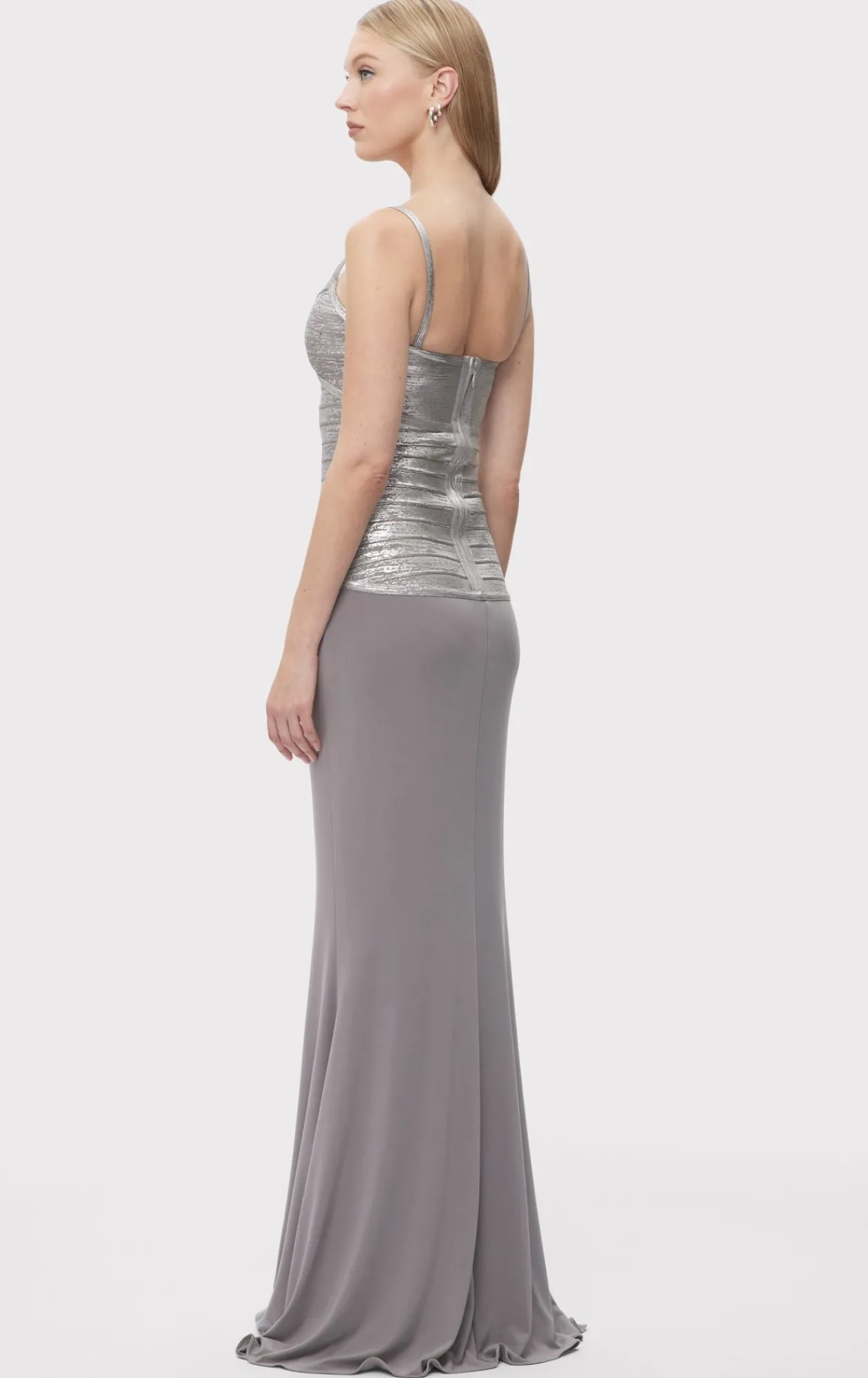 Dresses|Gowns-Hervé Léger THE VIOLET GOWN STEEL FOIL