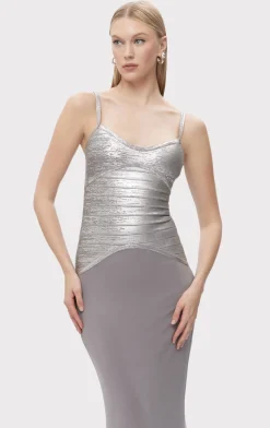 Dresses|Gowns-Hervé Léger THE VIOLET GOWN STEEL FOIL