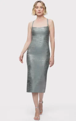 Dresses-Hervé Léger THE ZOEY DRESS SMOKE FOIL