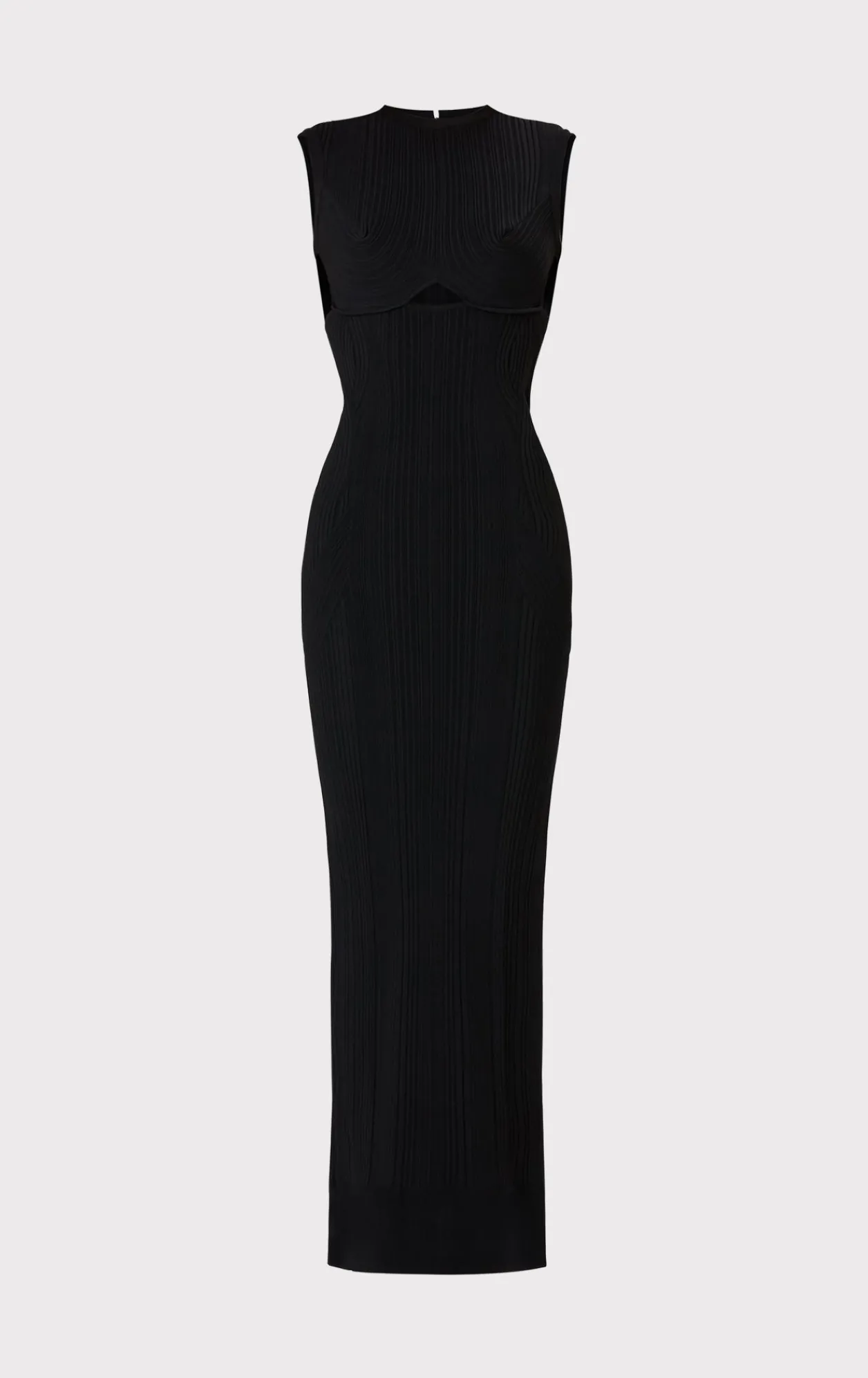 Dresses|Gowns-Hervé Léger VARIEGATED RIB CAP GOWN BLACK