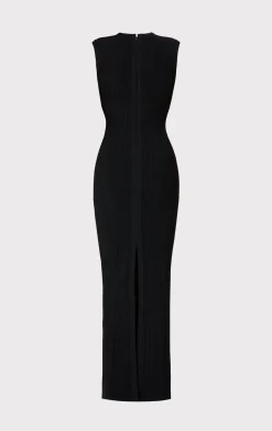 Dresses|Gowns-Hervé Léger VARIEGATED RIB CAP GOWN BLACK